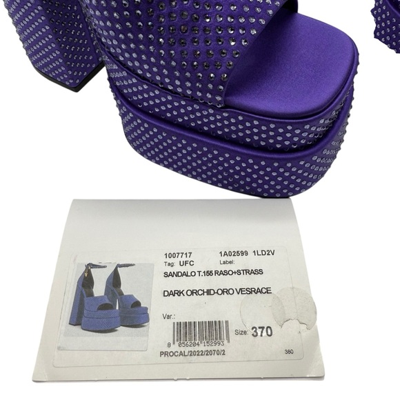 Versace Purple Medusa Aevitas rhinestone Platform Sandals EU 37 - Picture 14 of 14